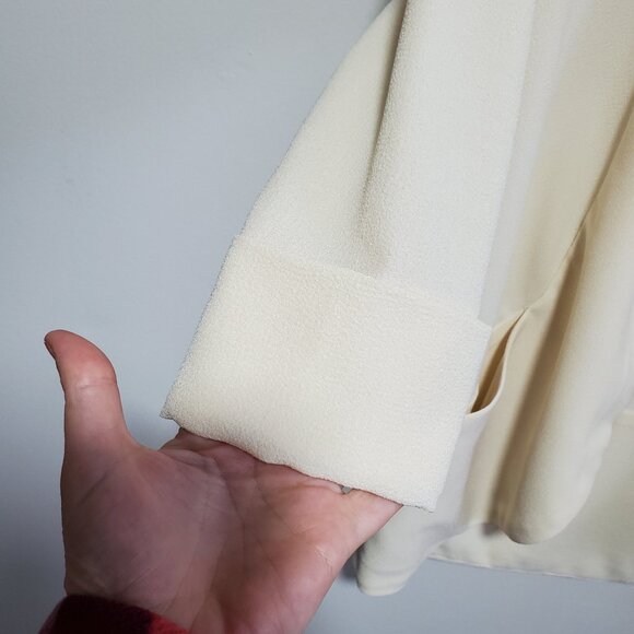 WILFRED Aritzia Chevalier Blazer Open Front Crepe Shawl Collar Cream Women's 0 - Picture 5 of 14